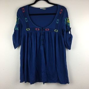 Rebel yell embroidered blouse